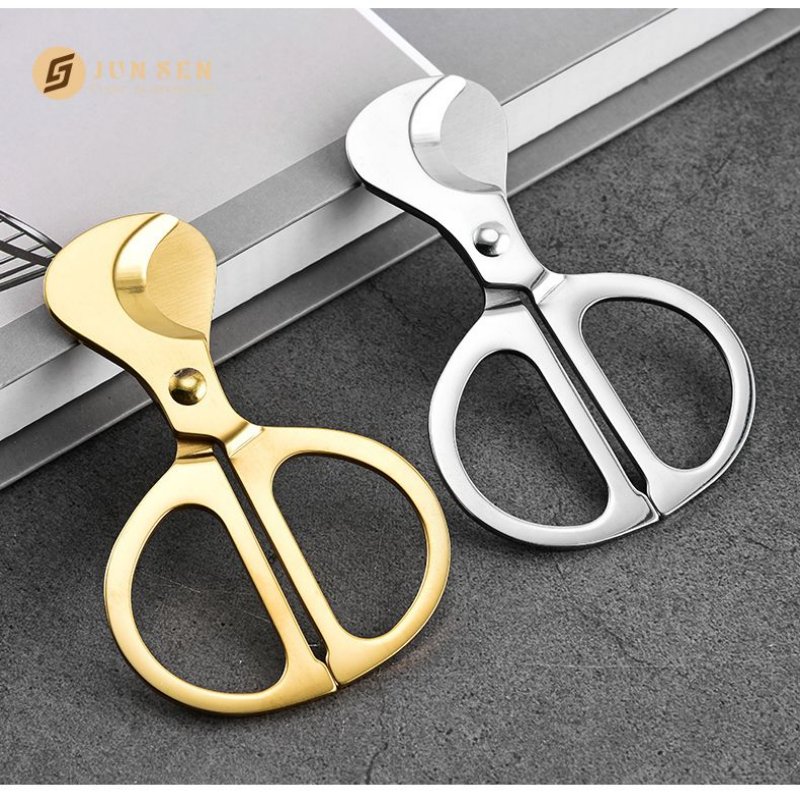 Premium Gold & Silver Dual-Blade Cigar Scissors in Steel