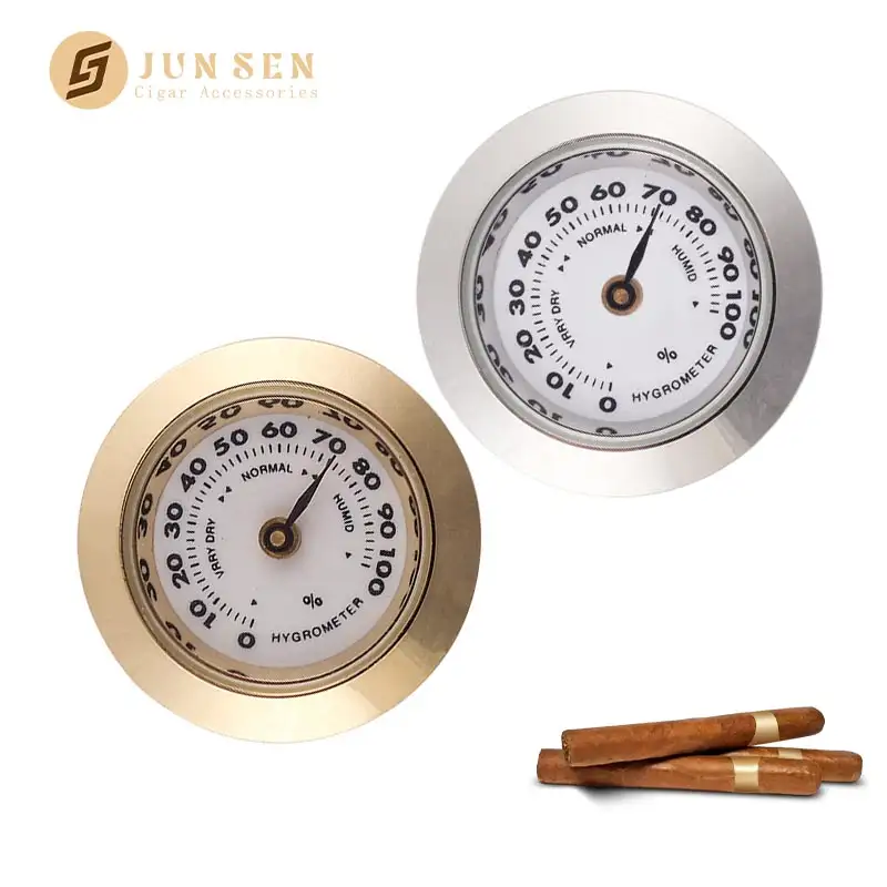 Premium 28mm Round Metal Hygrometer for Cigar & Herb Storage
